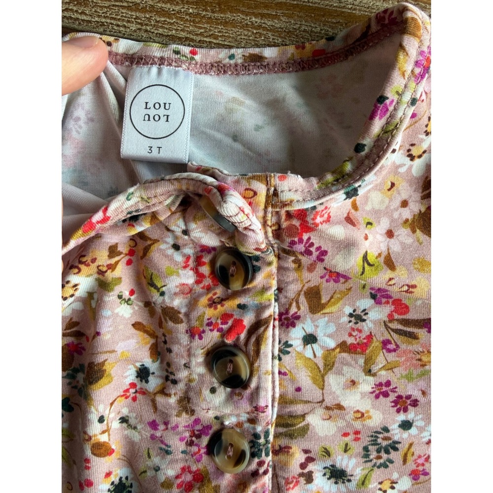 Lou Lou and Company Pink Floral Top and Shorts Set Kids 3T - Picture 5 of 8